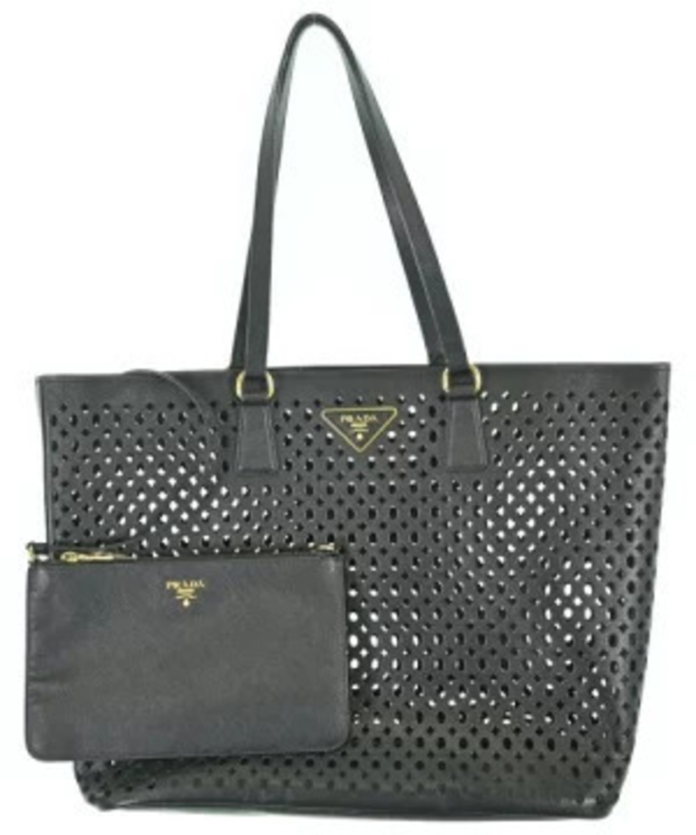 Prada Tote Tessuto Saffiano Bag Black